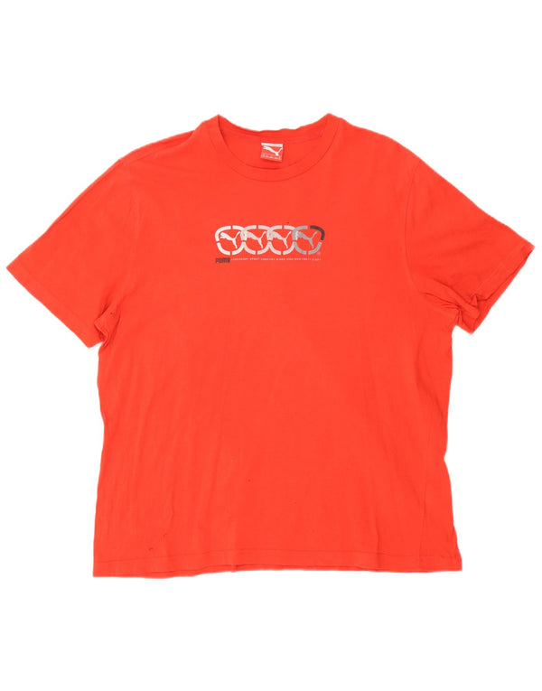 Puma Camiseta gráfica para hombre Top 2XL Naranja