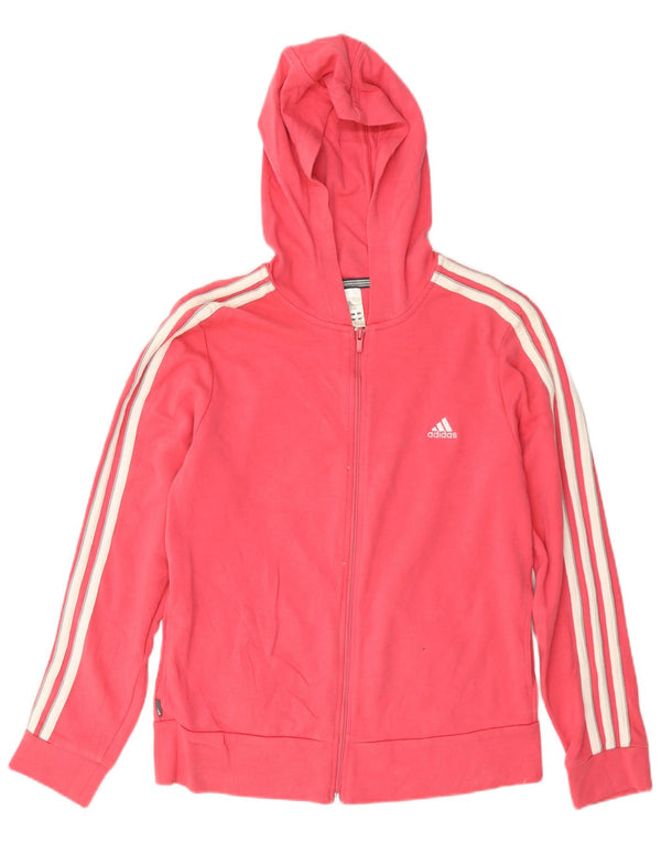 Adidas Sudadera con capucha y cremallera para mujer UK 18 XL Algodón rosa