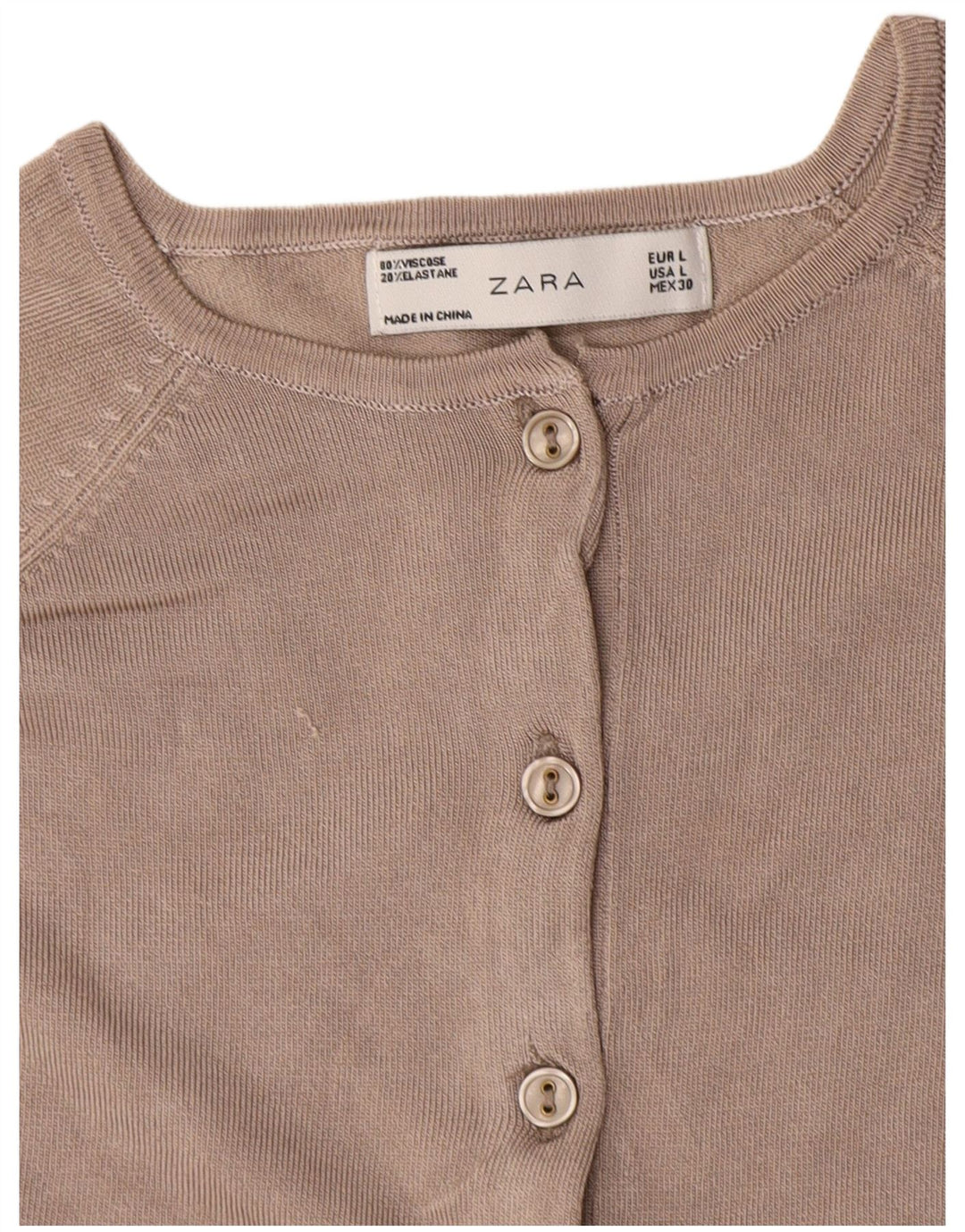 Zara Mujer Cárdigan Suéter UK 44 Grande Viscosa Gris