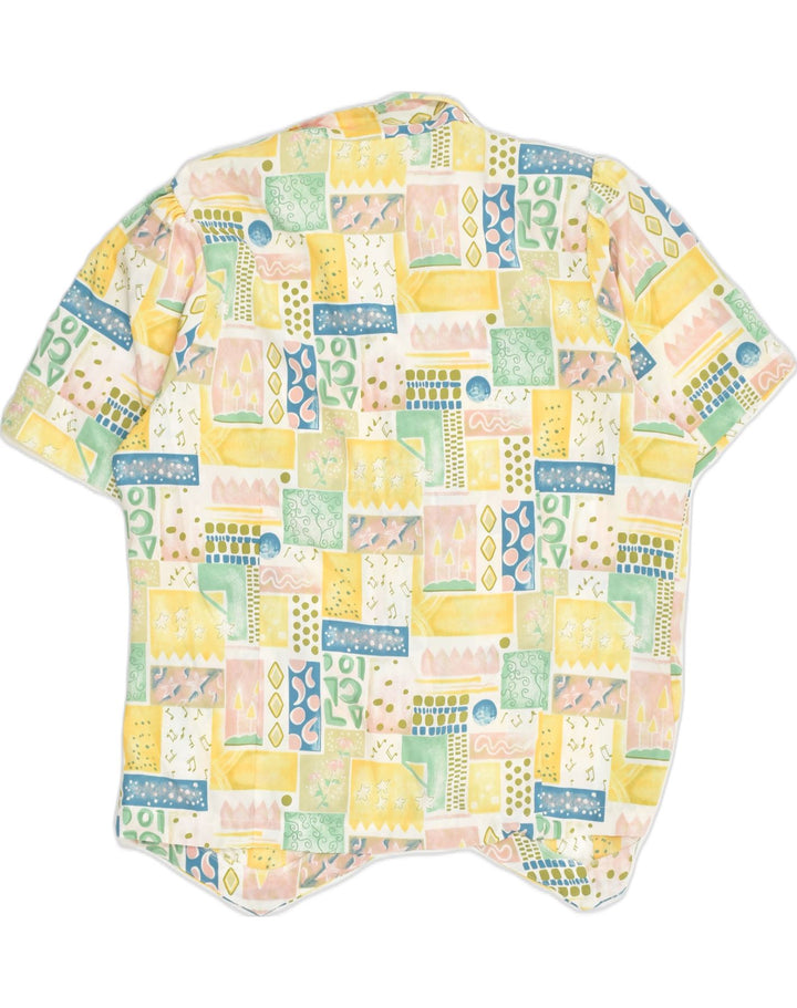 NEW FAST Womens Short Sleeve Shirt Blouse EU 44 XL Yellow Patchwork | Vintage New Fast | Thrift | Second-Hand New Fast | Used Clothing | Messina Hembry 