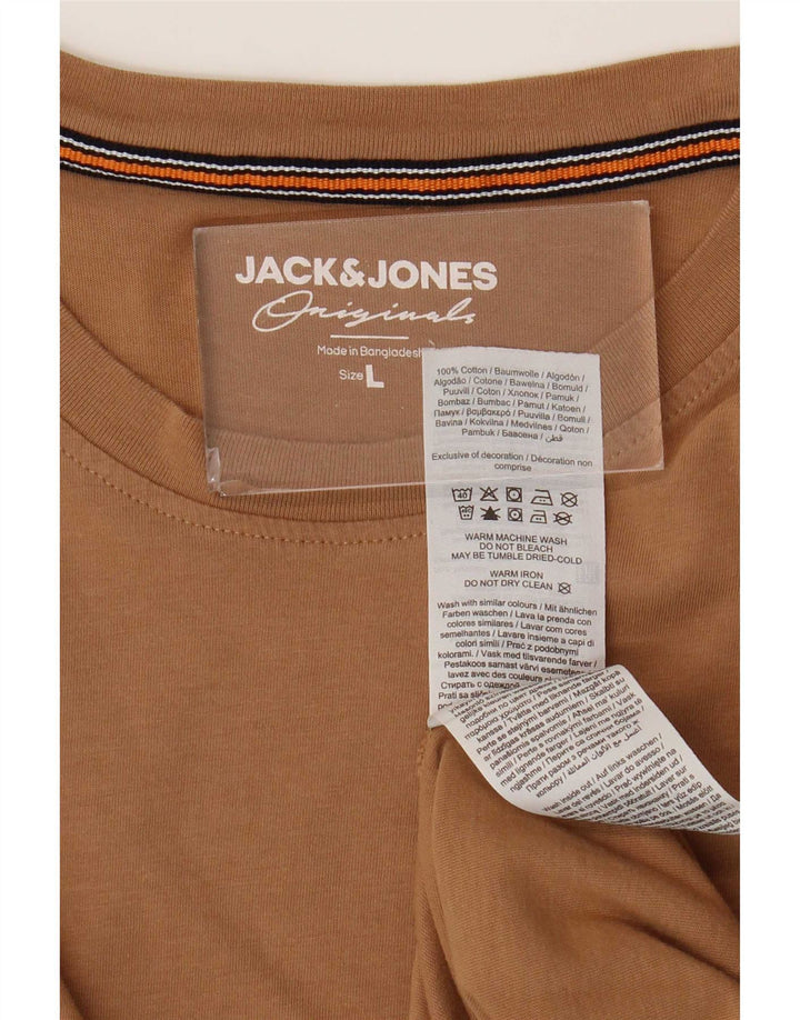Jack & Jones - Camiseta para hombre, talla grande, color marrón, algodón