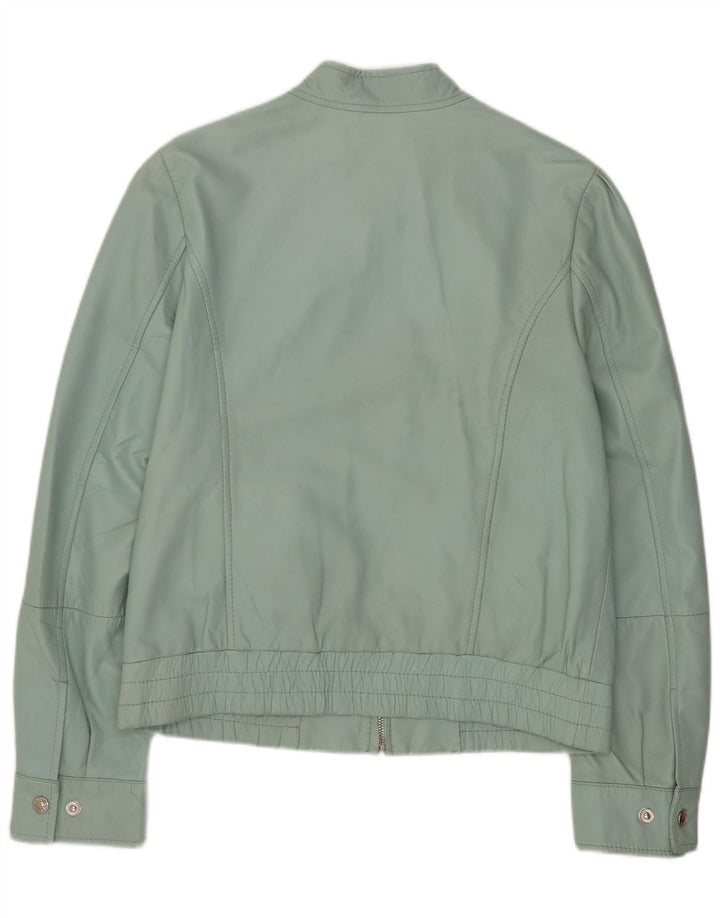 Chaqueta Biker De Cuero Mujer Conbipel IT 44 Cuero Verde Medio