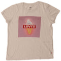 LEVI'S Camiseta gráfica para mujer Top UK 12 Medium White Cotton