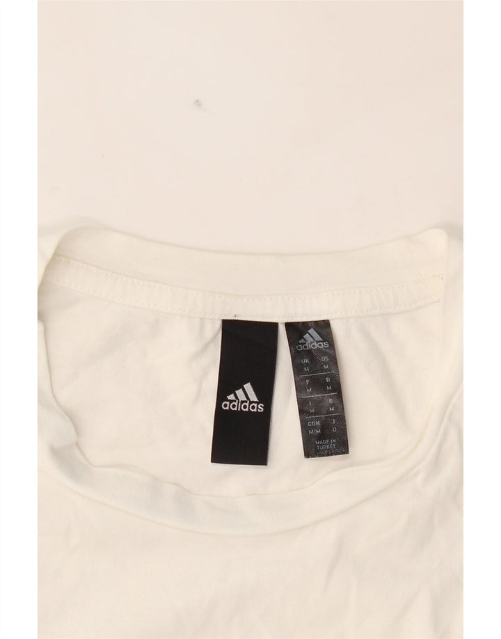 ADIDAS Mens T-Shirt Top Medium White Cotton Vintage Adidas and Second-Hand Adidas from Messina Hembry 