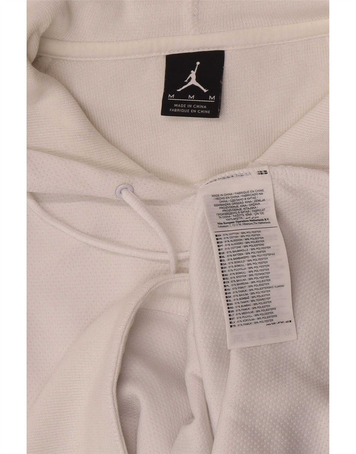 Jordan - Camiseta con capucha para hombre, talla mediana, algodón blanco