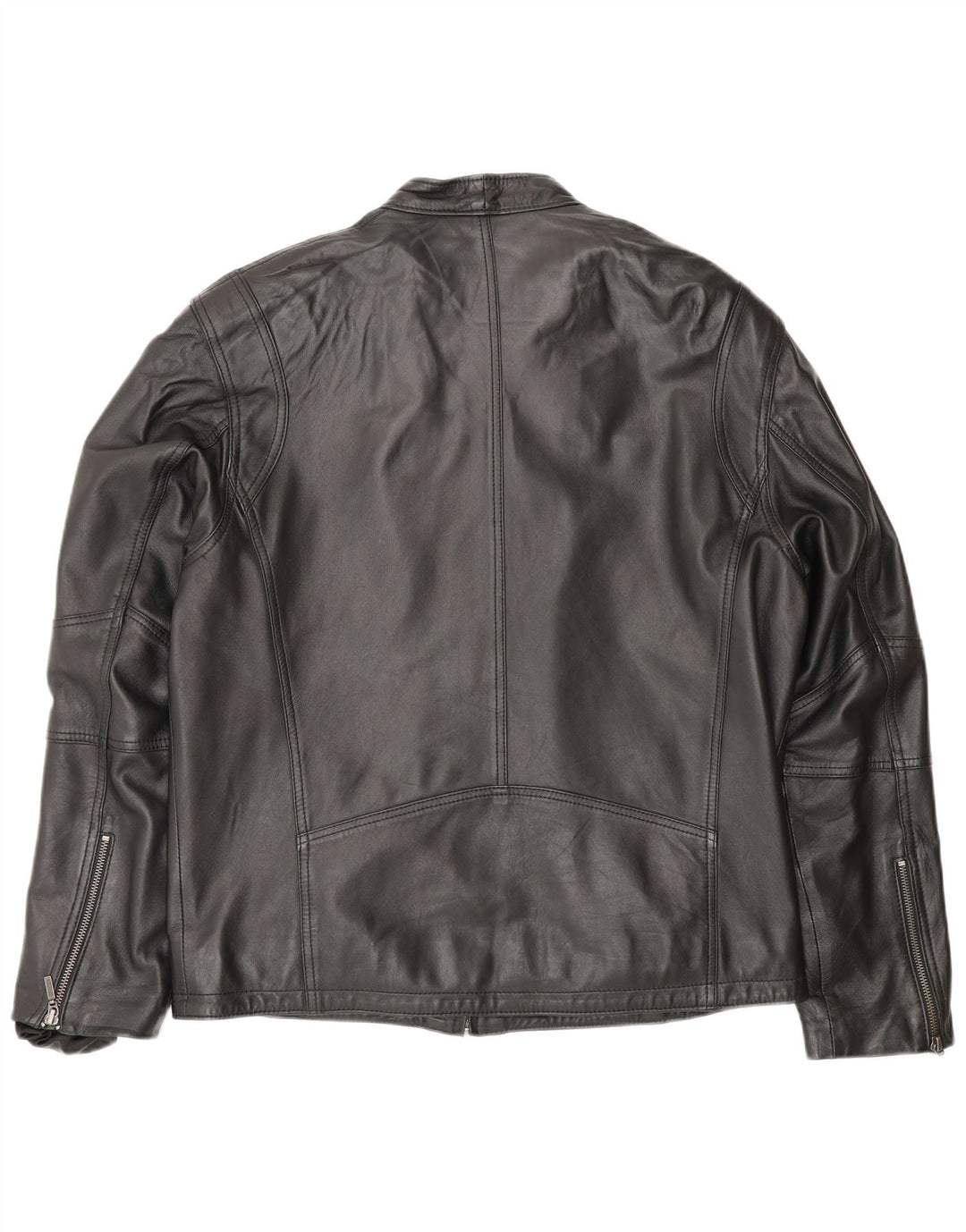 Vintage chaqueta de cuero para hombre Reino Unido 40 cuero negro grande