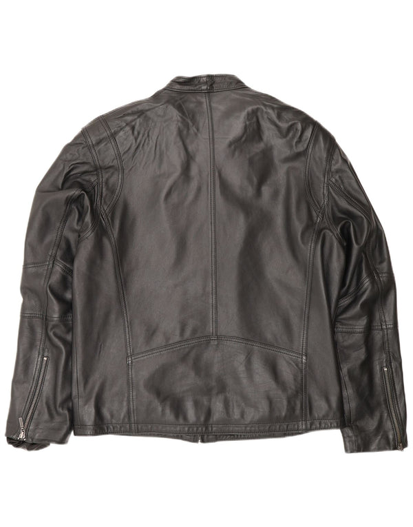 Vintage chaqueta de cuero para hombre Reino Unido 40 cuero negro grande