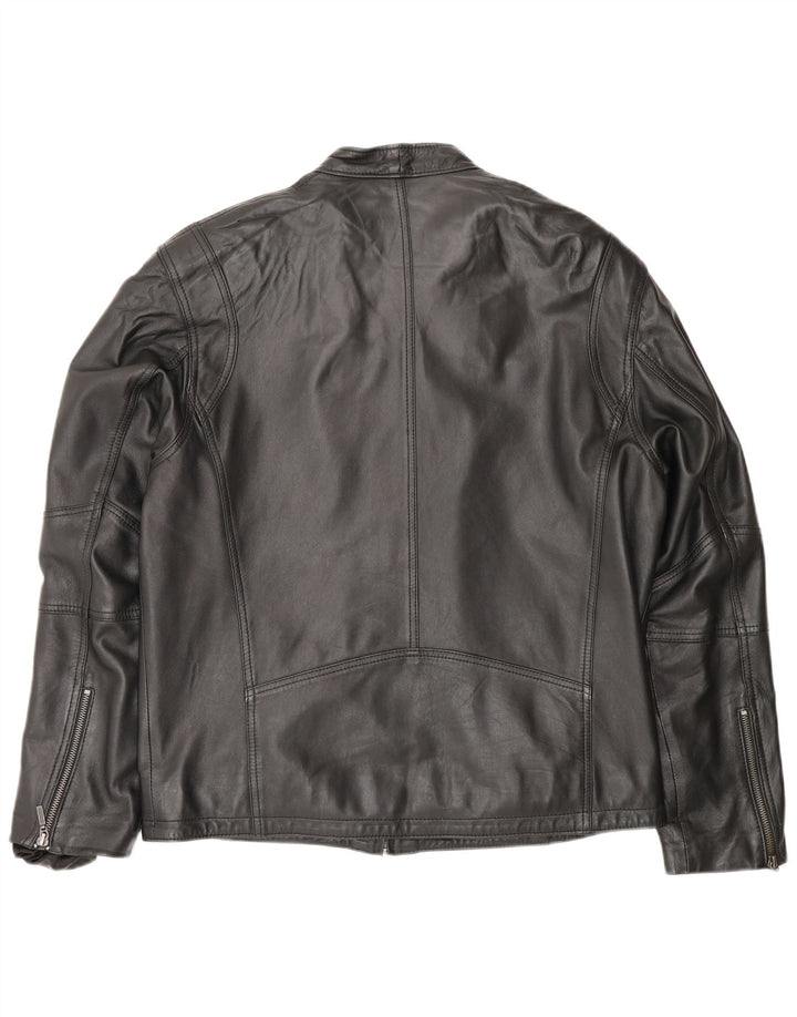 Vintage chaqueta de cuero para hombre Reino Unido 40 cuero negro grande