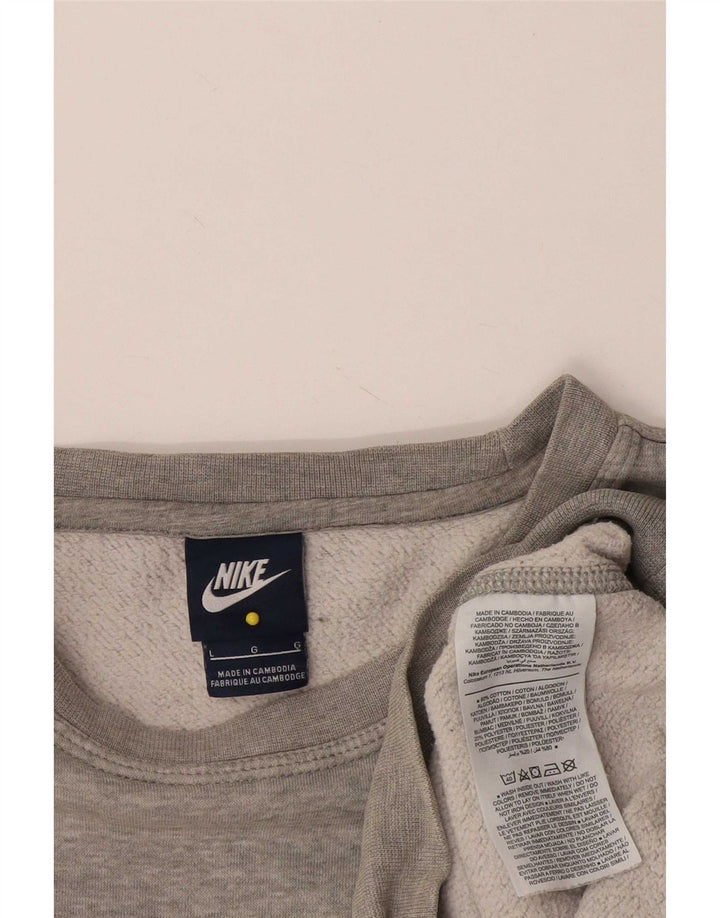 Nike - Sudadera tipo jersey para hombre, talla grande, algodón moteado gris