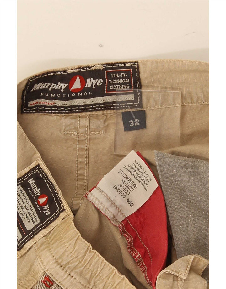 Murphy & Nye Pantalones cortos cargo para hombre W32 Algodón beige medio