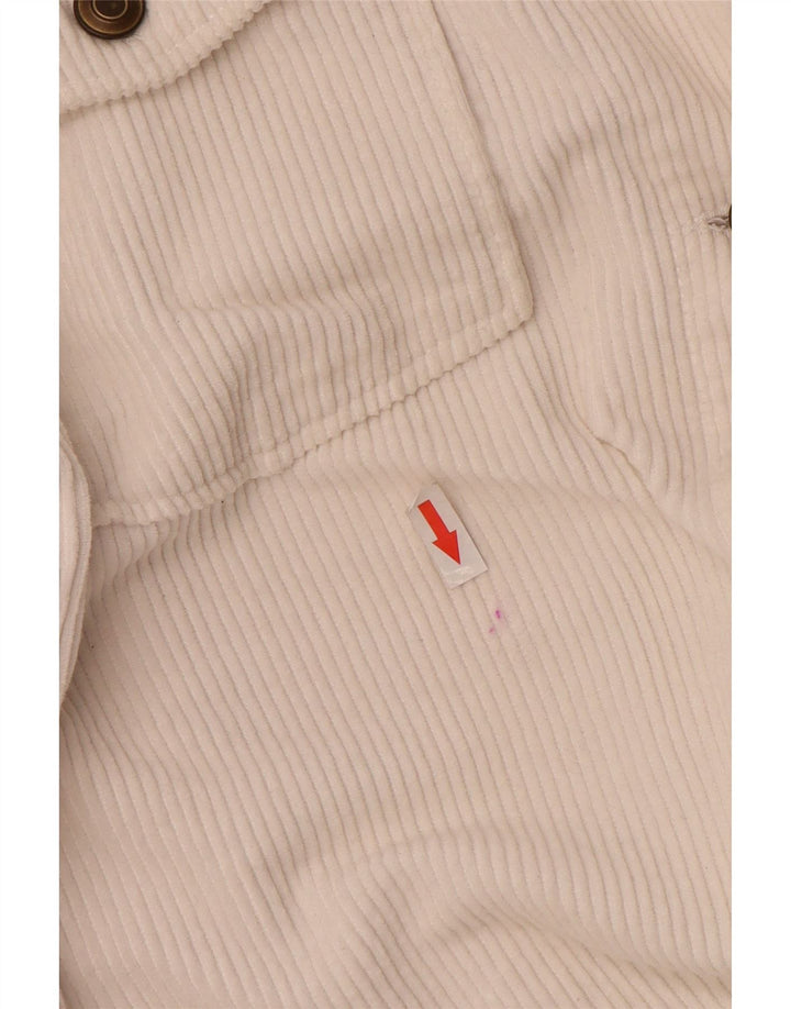 Zara Mujer Chaqueta De Pana Extragrande UK 10 Small White Cotton