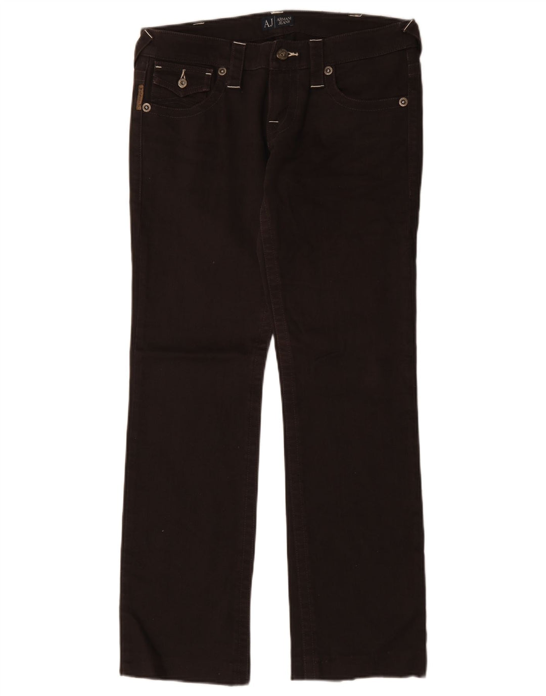 Jeans rectos para mujer Armani W28 L30 marrón de algodón
