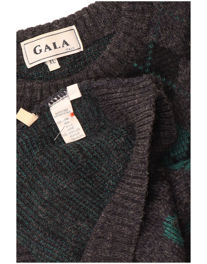 Gala Jersey Con Cuello Barco Para Hombre XL Gris Argyle/Lana Diamante