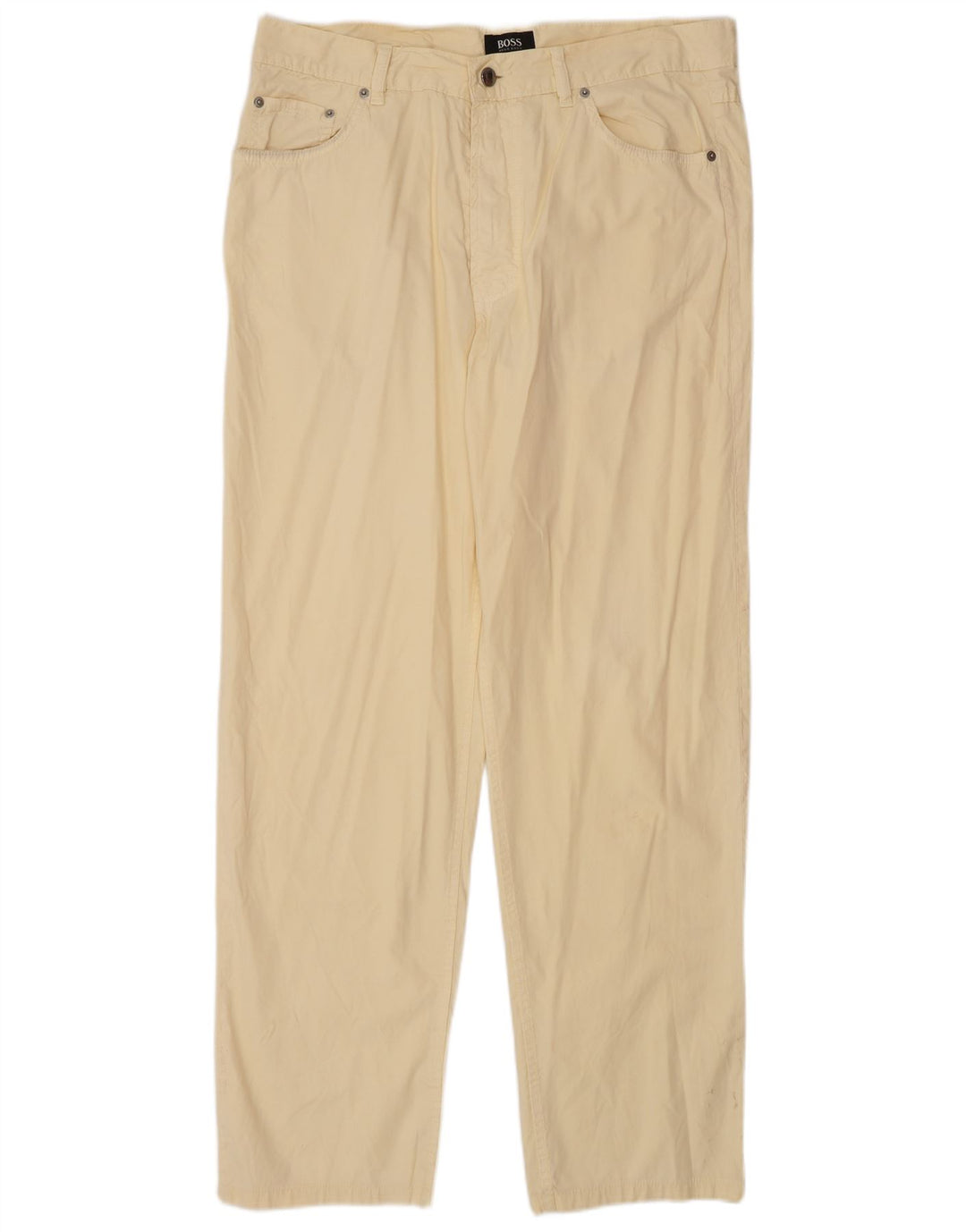 HUGO BOSS Pantalones casuales rectos Arkansas para hombre W36 L34 Algodón blanco roto