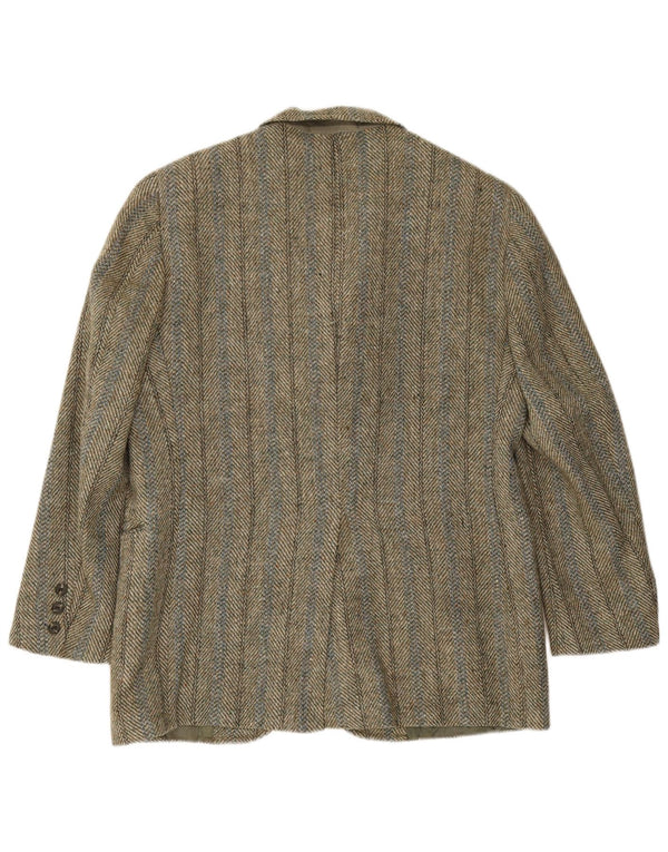Harris Tweed Chaqueta tipo blazer de 3 botones para hombre UK 38 Medium Khaki Herringbone