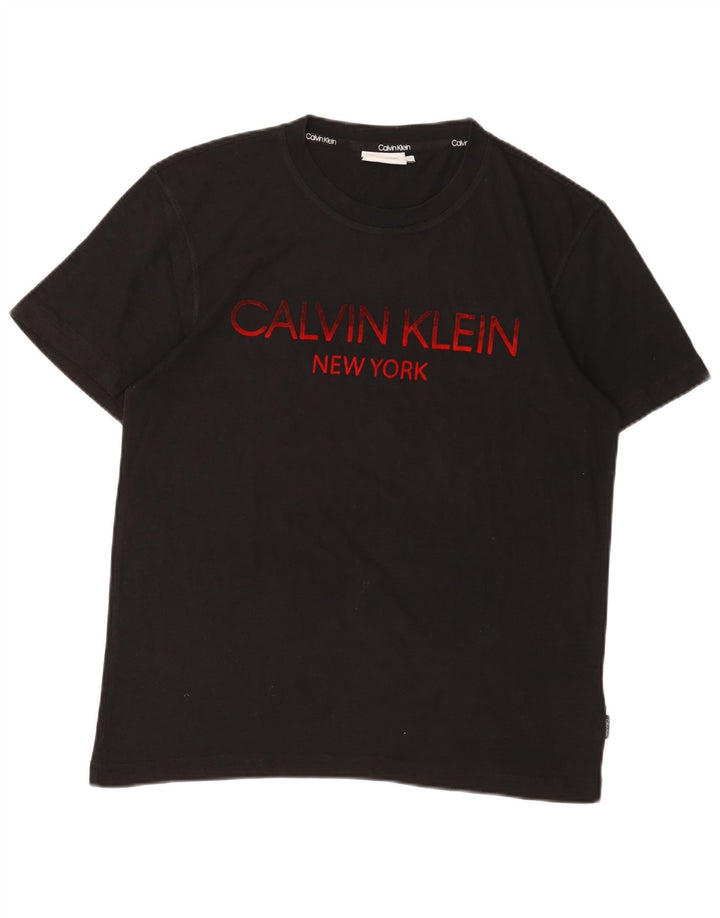 CALVIN KLEIN Camiseta gráfica para hombre Top Medium Black Cotton