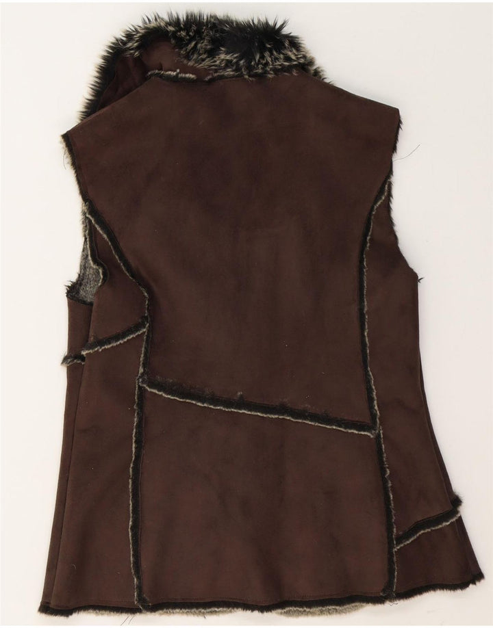 Debenhams Chaleco Sherpa para mujer UK 42 Poliéster marrón medio