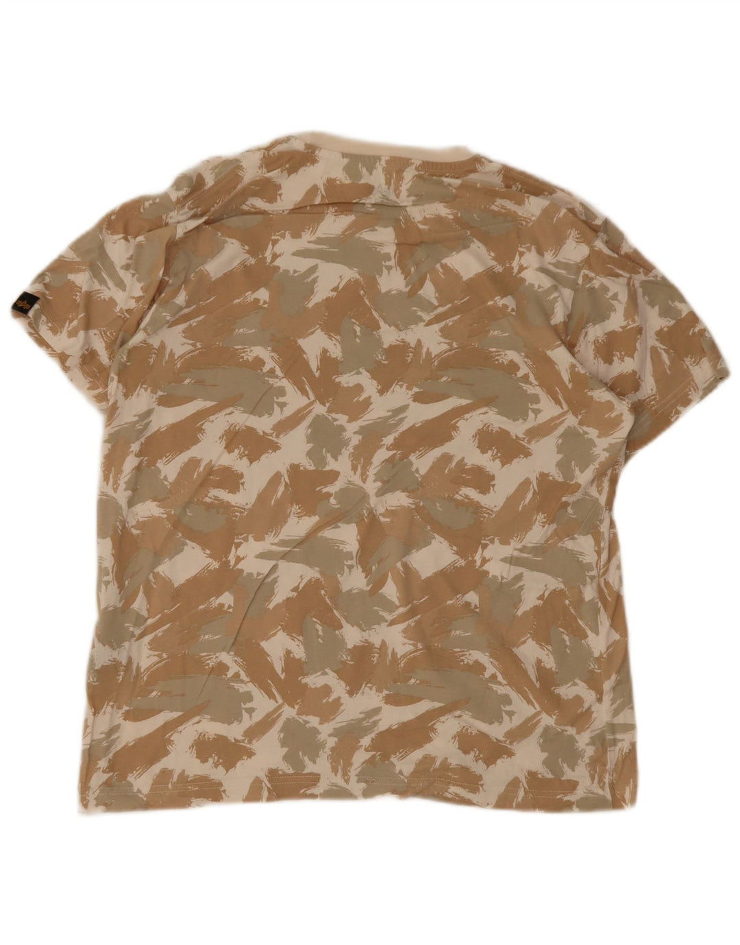 Camiseta gráfica Alpha Industries para hombre Top medio beige geométrico