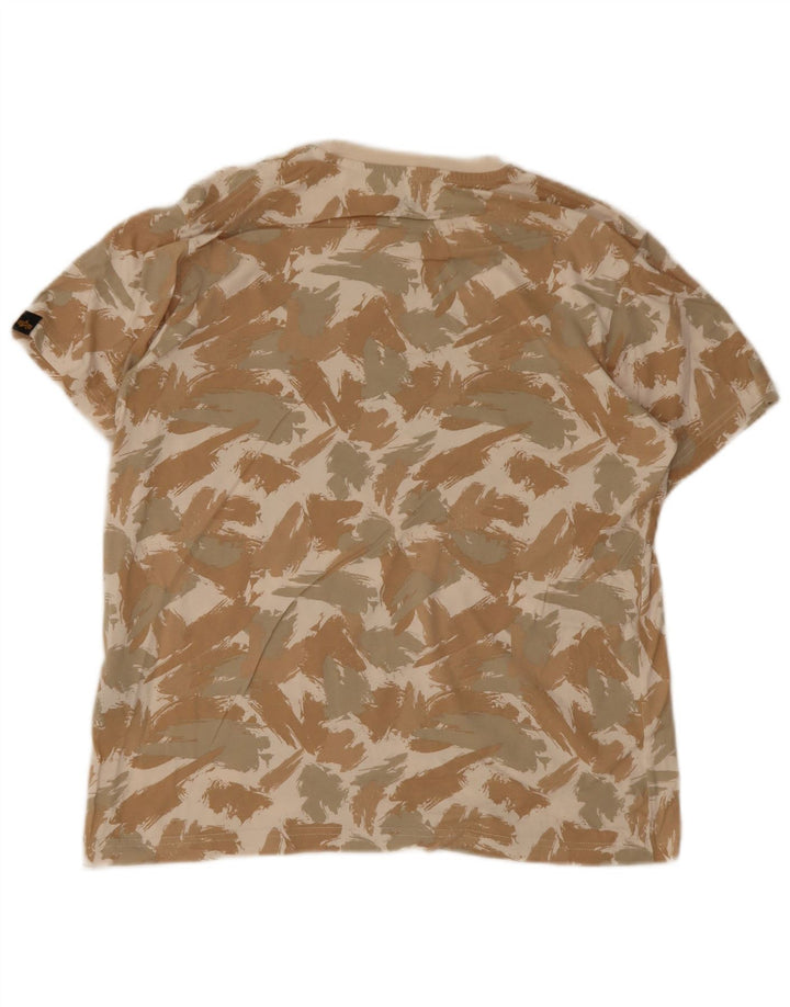 Camiseta gráfica Alpha Industries para hombre Top medio beige geométrico