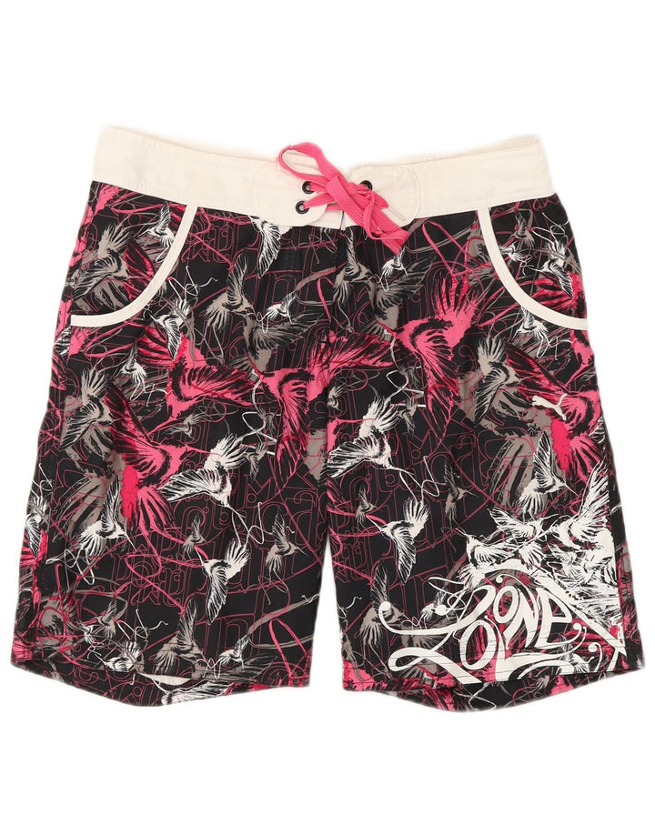 PUMA Bañador con estampado abstracto para mujer, talla 8, talla pequeña, multicolor