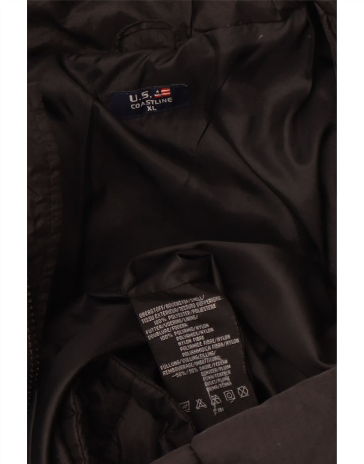 Chaqueta acolchada vintage para hombre Reino Unido 42 XL Poliéster negro