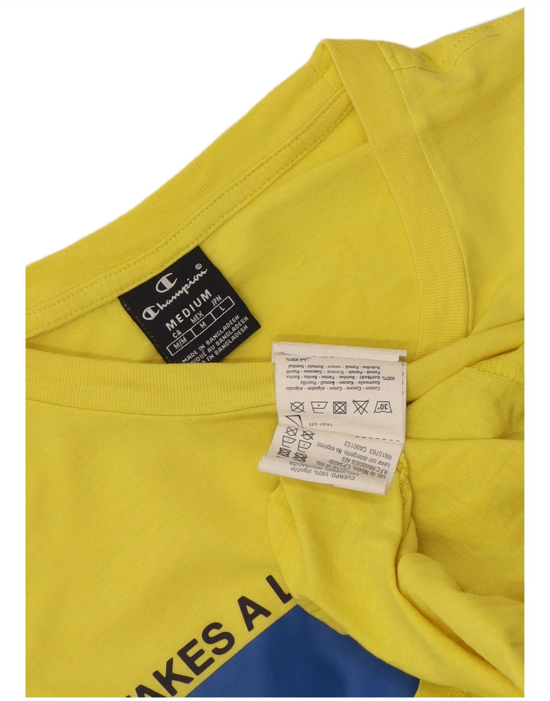 Champion Camiseta Gráfica Para Hombre Top Algodón Amarillo Medio