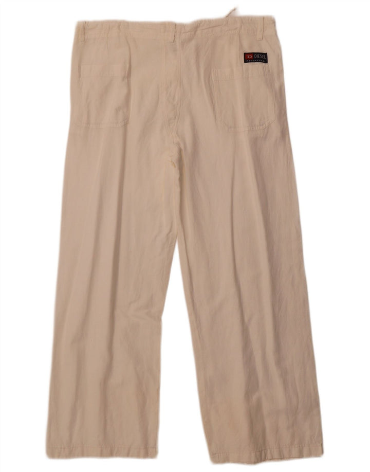Diesel Pantalones Anchos Para Mujer W36 L27 Blanco Roto