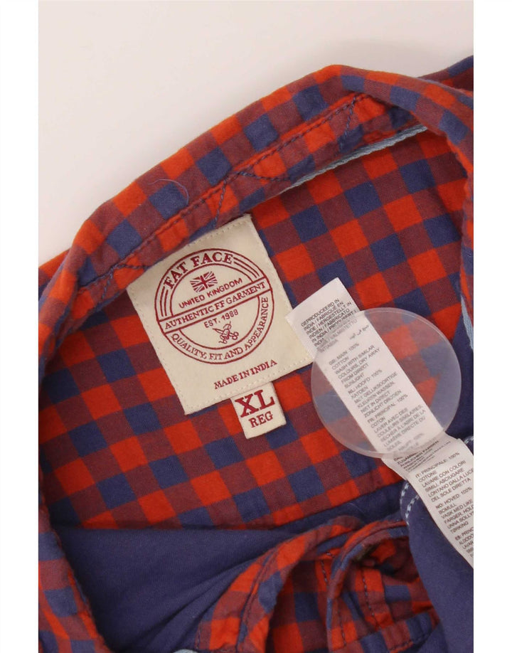 Camisa de hombre Fat Face XL Algodón a cuadros rojo