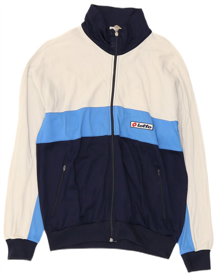 Lotto Hombre Chándal Top Jacket Medium Azul Marino Colorblock Poliamida
