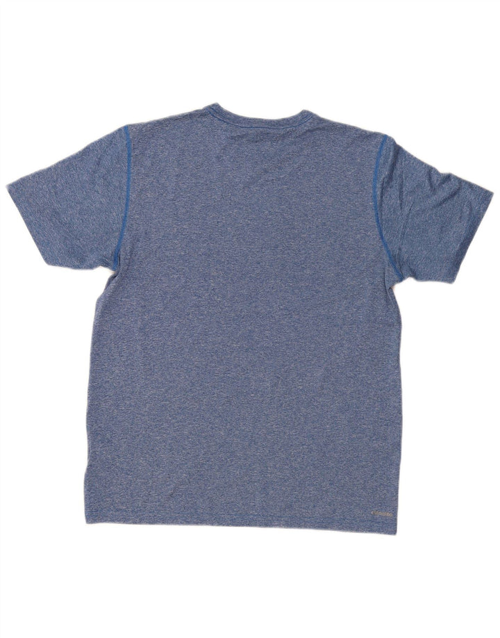 ADIDAS Camiseta Climalite para hombre Top Poliéster moteado azul medio