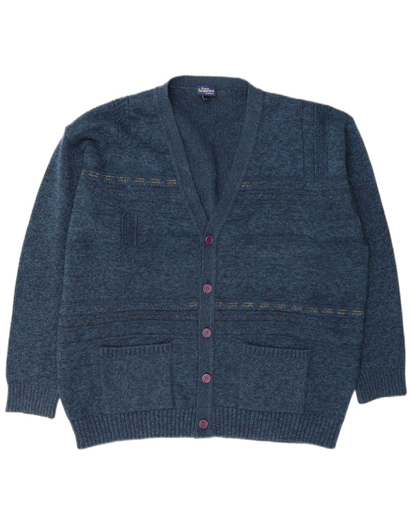 Suéter tipo cárdigan para hombre Four Seasons XL Acrílico moteado azul marino
