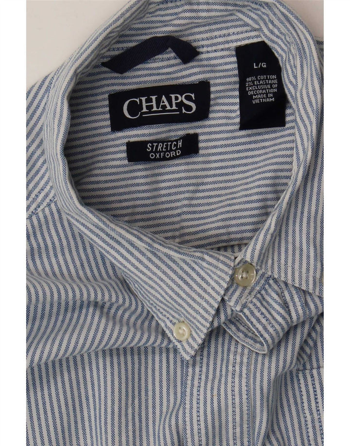 Chaps Camisa para hombre grande de algodón a rayas azules