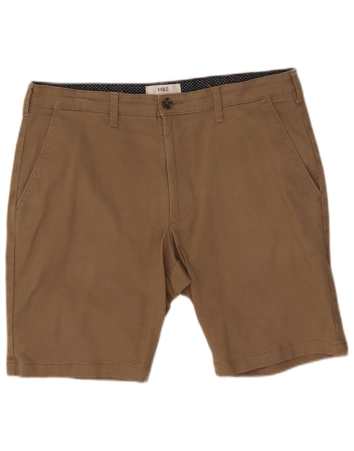 Marks & Spencer Pantalones cortos chinos para hombre W34 Algodón beige grande