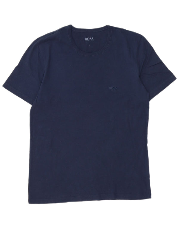 Camiseta HUGO BOSS Hombre Top Grande Azul Marino Algodón