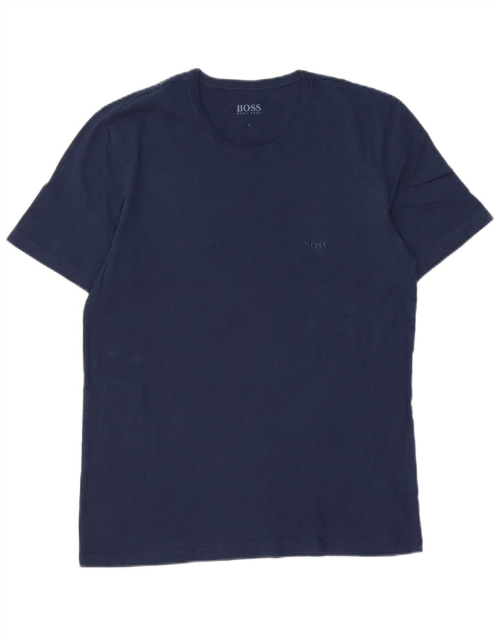 Camiseta HUGO BOSS Hombre Top Grande Azul Marino Algodón