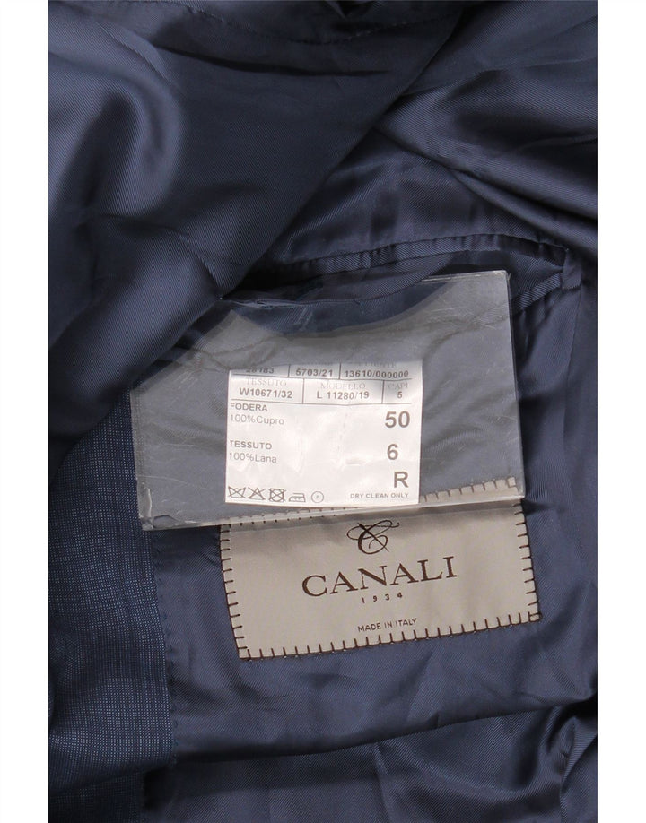 Canali Traje de 2 piezas para hombre con 2 botones IT 50 Grande W34 L30 Lana azul marino