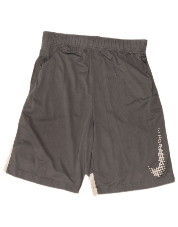 Nike Pantalones cortos deportivos Dri Fit Graphic para niños 13-14 años XL Gris Colorblock