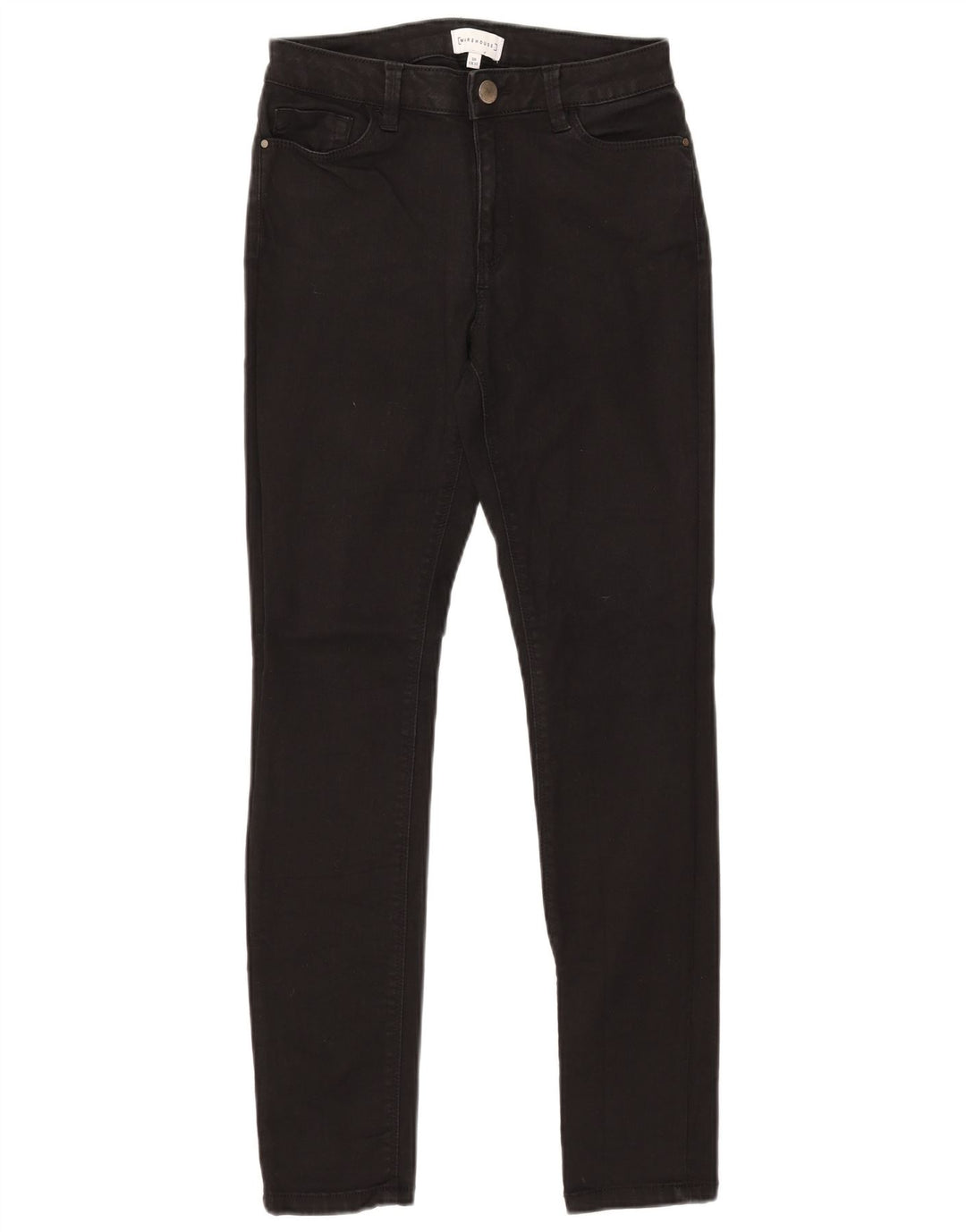 WAREHOUSE Vaqueros pitillo para mujer UK 10 Small W28 L30 Algodón negro