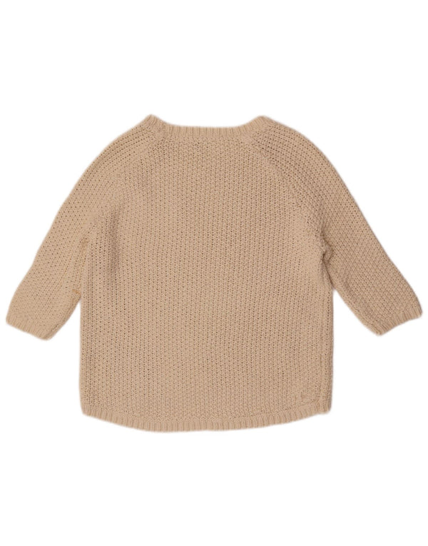 Fat Face Suéter tipo jersey con cuello barco y manga 3/4 para mujer UK 10 Small Off White