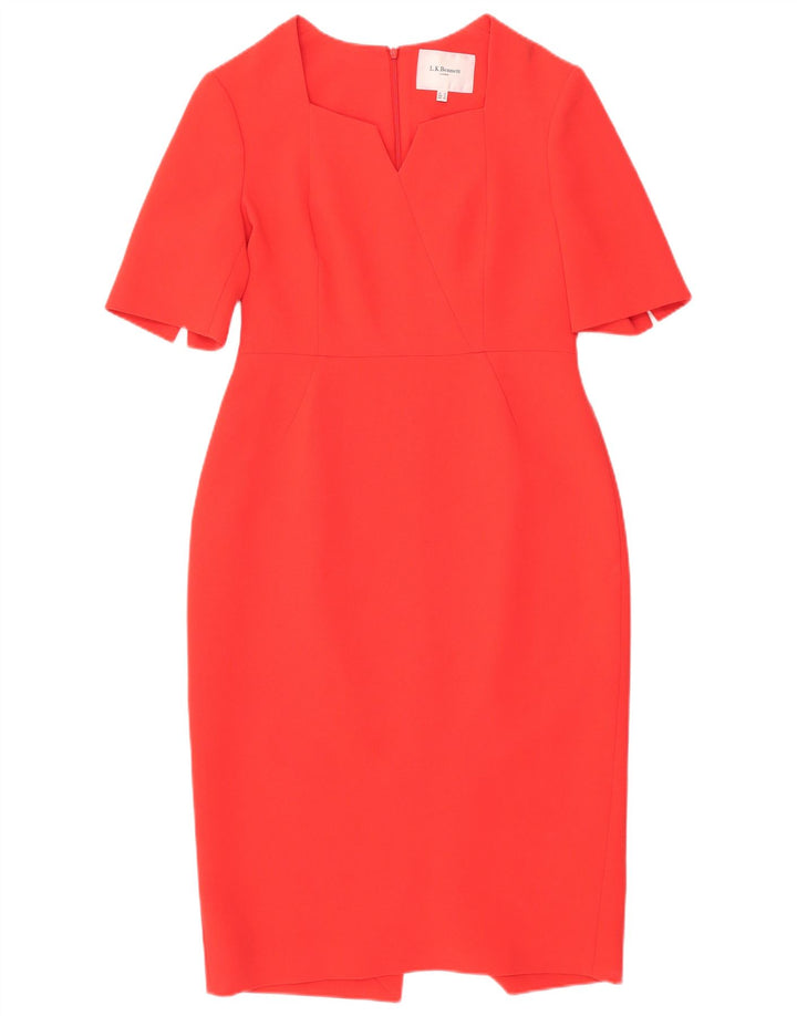 L.K. Bennett Vestido tubo para mujer UK 44 Poliéster rojo mediano