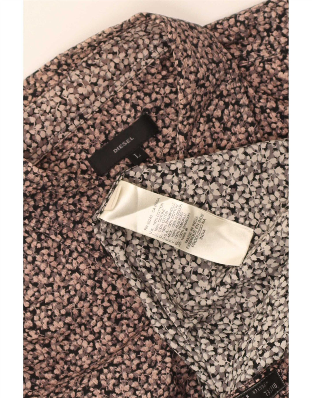 Camisa Diesel Hombre Grande Algodón Floral Multicolor