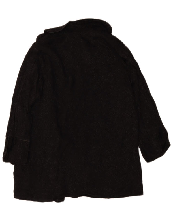 Topshop Abrigo cruzado de manga 3/4 para mujer UK 10 Small Black Paisley