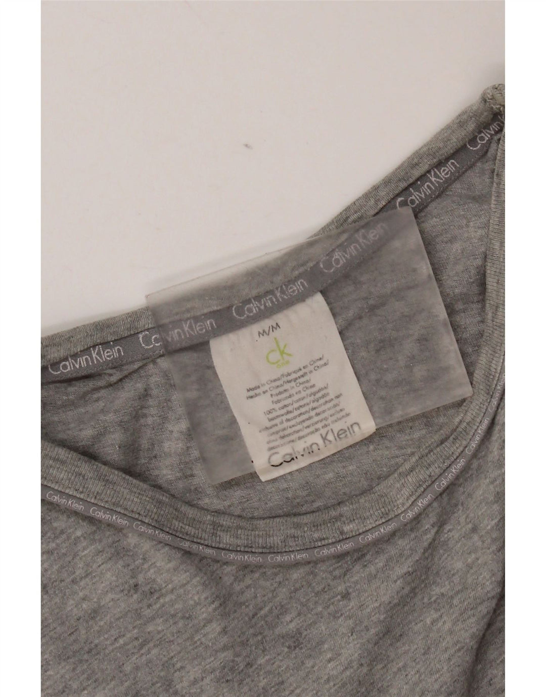 Camiseta Calvin Klein para hombre Top de algodón moteado gris medio