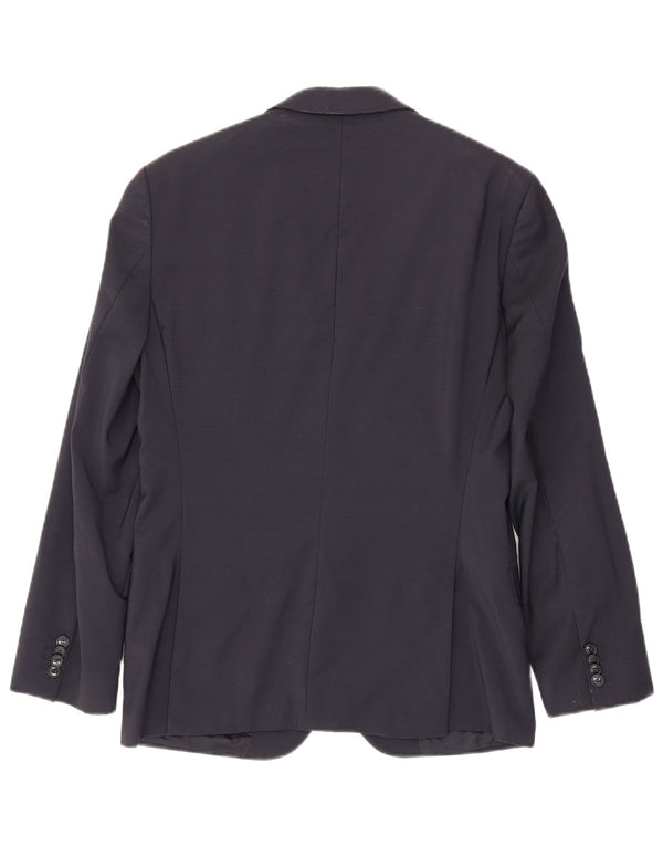 Hugo Boss Chaqueta tipo blazer de 2 botones para hombre EU 46 Small Lana virgen azul marino