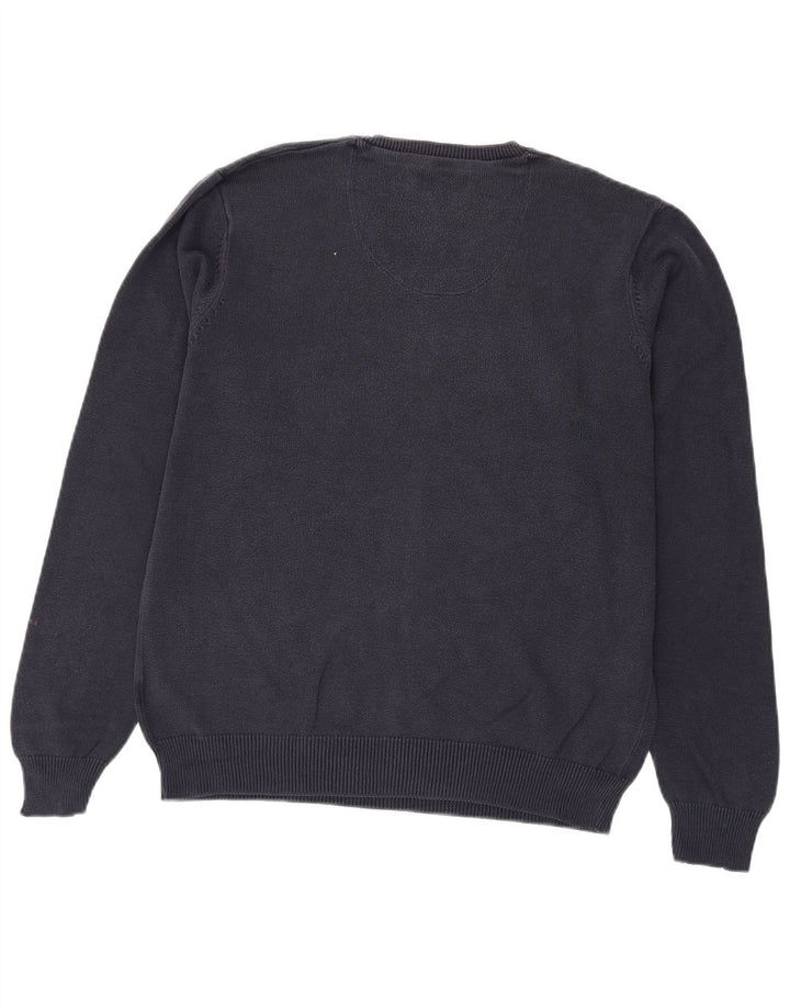 Marks & Spencer Jersey de cuello redondo para hombre de algodón azul marino mediano