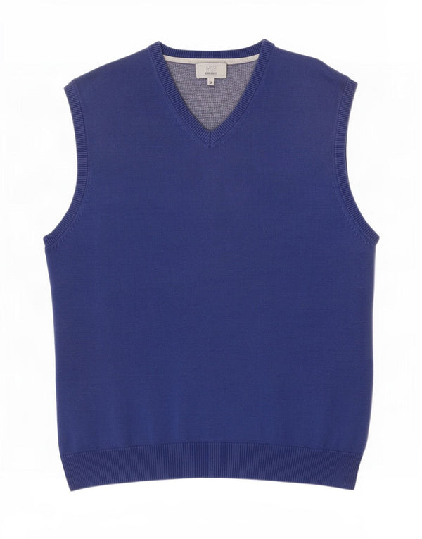 Marks & Spencer Mens Regular Fit Vest Tank Top XL Navy Blue Cotton