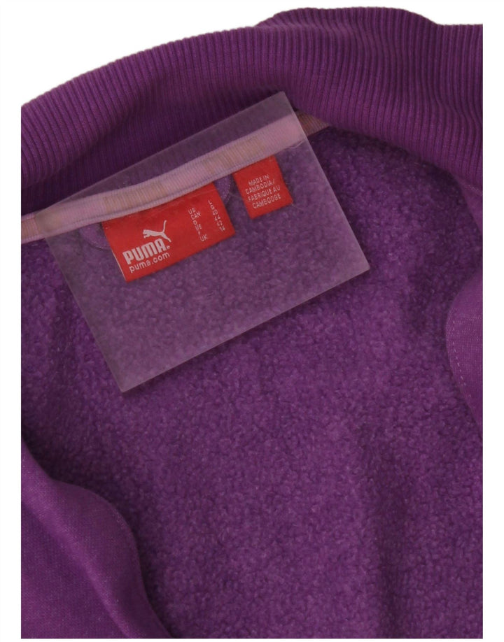 PUMA Chaqueta superior de chándal con gráfico corto para mujer Reino Unido 40 Mediano Púrpura