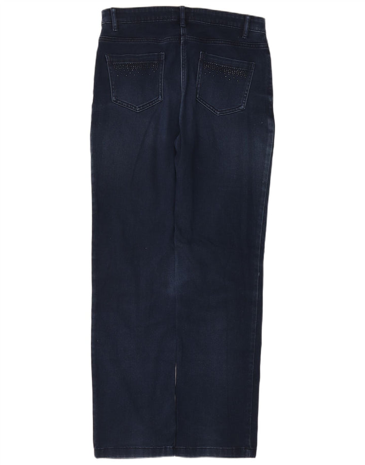 Marks & Spencer Vaqueros rectos para mujer UK 12 Medium W30 L30 Algodón azul