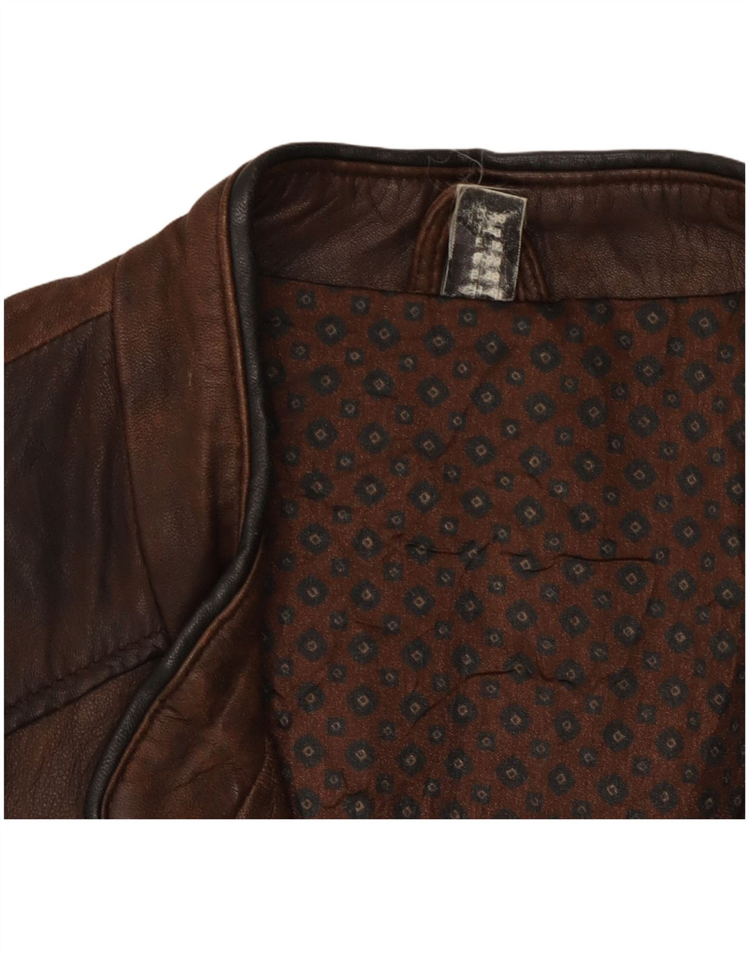 VINTAGE Chaqueta de cuero para hombre IT 48 Marrón medio