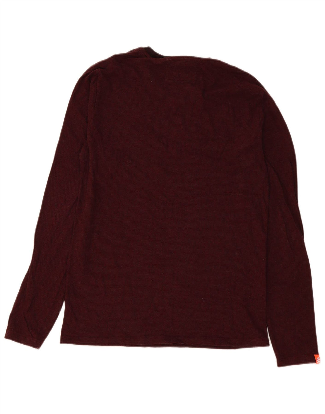 Superdry Hombre Top Manga Larga Pequeño Algodón Borgoña